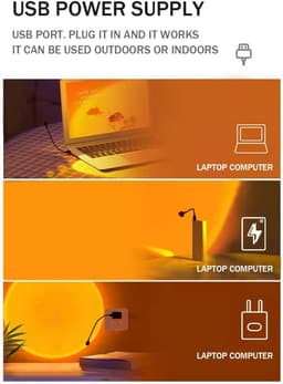 USB Sunset Projection Light, 7 Colors-8 Lighting Modes, Sunset Lamp, Portable Romantic Decoration for Bedroom Ceiling Party, Plugand Play