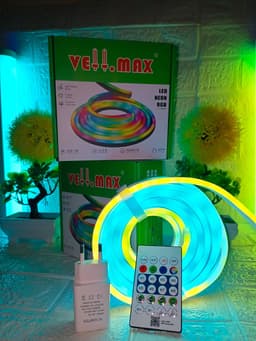 VellMax RGBIC Neon Snake Lights - Smart WiFi & Bluetooth LED Strip | App & Remote Control | Flexible DIY Wall Decor with Mounting Clips