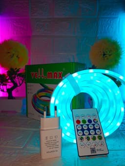 VellMax RGBIC Neon Snake Lights - Smart WiFi & Bluetooth LED Strip | App & Remote Control | Flexible DIY Wall Decor with Mounting Clips